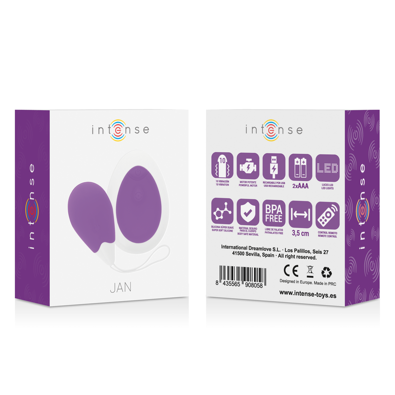 INTENSE - JAN LILAC REMOTE CONTROL VIBRATING EGG - 53Xshop