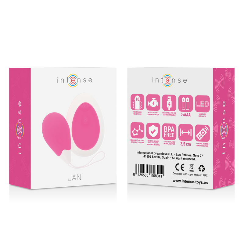 INTENSE - JAN EGG VIBRATOR REMOTE CONTROL PINK - 53Xshop
