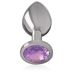 INTENSE - PLUG ANAL EN METAL ALUMINIUM AVEC CRISTAL VIOLET TAILLE M