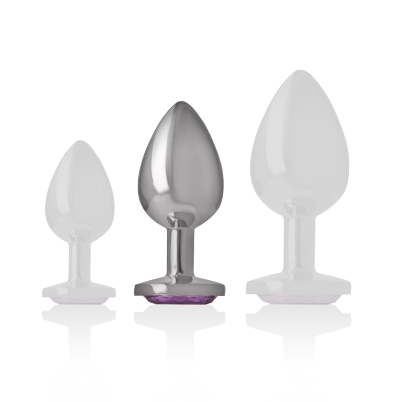 INTENSE - PLUG ANAL EN METAL ALUMINIUM AVEC CRISTAL VIOLET TAILLE M