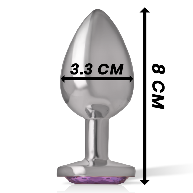 INTENSE - PLUG ANAL EN METAL ALUMINIUM AVEC CRISTAL VIOLET TAILLE M