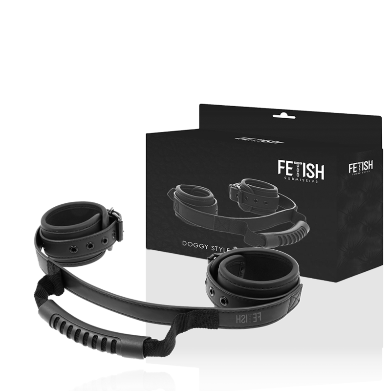 FETISH SUBMISSIVE - NOPRENE LINING HANDCUFFS WITH HANDLE - 53Xshop