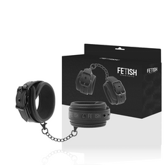 FETISH SUBMISSIVE - VEGAN LEATHER HANDCUFFS WITH NOPRENE LINING - 53Xshop