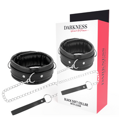 DARKNESS - SOFT LEATHER NECKLACE WITH CHAIN - 53Xshop