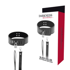 DARKNESS - BDSM COLLAR WITH BLACK LOCK - 53Xshop