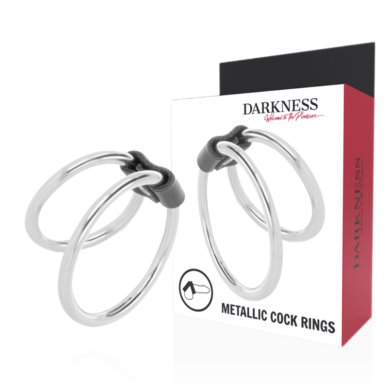 DARKNESS - DOUBLE METAL PENIS RING - 53Xshop