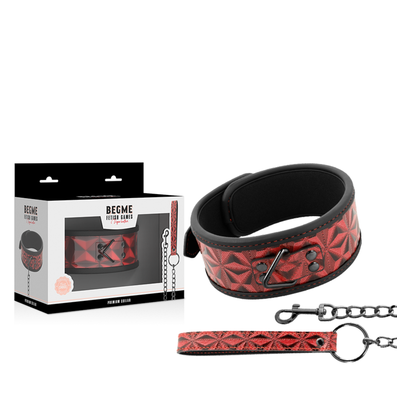 BEGME - RED EDITION PREMIUM VEGAN LEATHER COLLAR WITH NEOPRENE LINING - 53Xshop