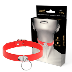 COQUETTE CHIC DESIRE - RED VEGAN LEATHER NECKLACE WOMAN FETISH ACCESSORY - 53Xshop