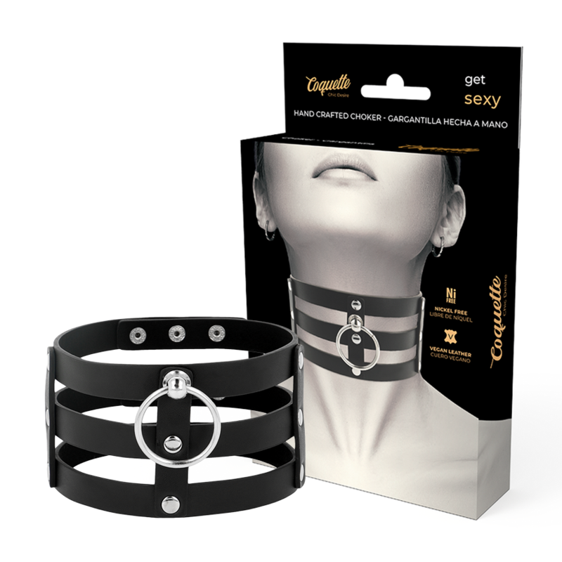COQUETTE CHIC DESIRE - FETISH STYLE VEGAN LEATHER CHOKER - 53Xshop