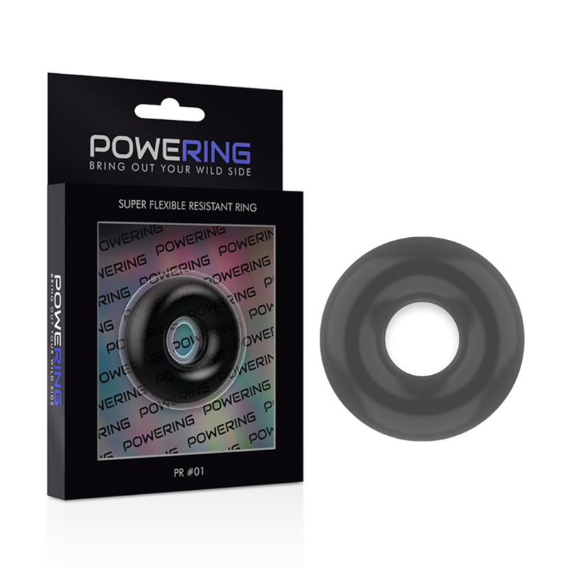 POWERING - SUPER FLEXIBLE AND RESISTANT PENIS RING 3.5CM BLACK - 53Xshop