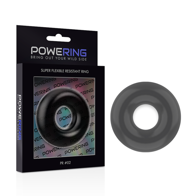POWERING - SUPER FLEXIBLE AND RESISTANT PENIS RING 4.5CM BLACK - 53Xshop