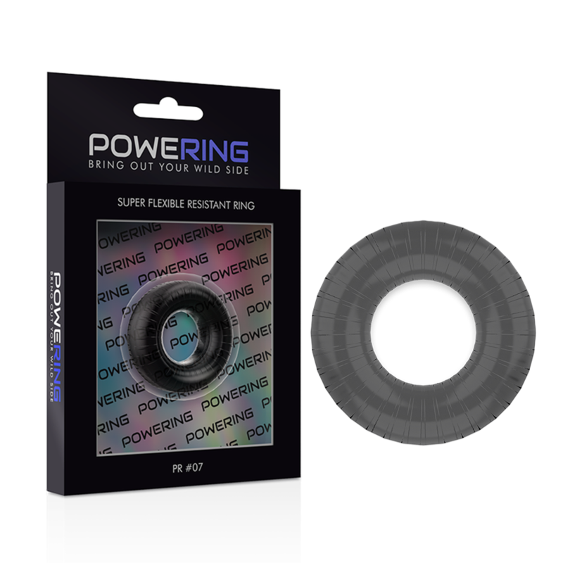 POWERING - SUPER FLEXIBLE AND RESISTANT PENIS RING 4.5CM PR07 BLACK - 53Xshop