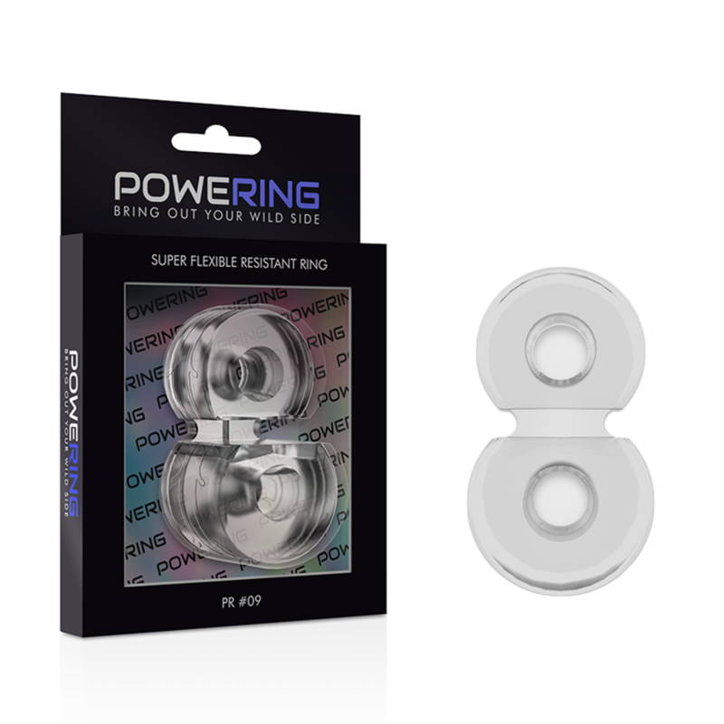 POWERING - SUPER FLEXIBLE AND RESISTANT DOUBLE PENIS RING PR09 CLEAR - 53Xshop