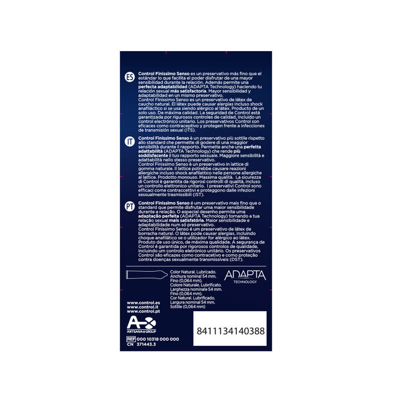 CONTROL - ADAPTA SENSO CONDOMS 12 UNITS - 53Xshop