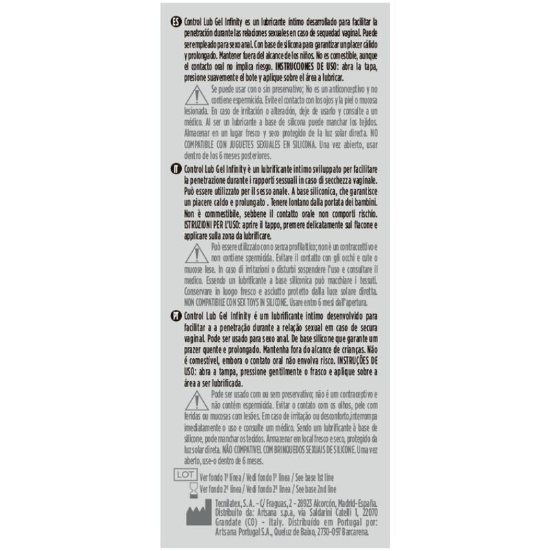 CONTROL - INFINITY SILICONE BASED LUBRICANT 75 ML - 53Xshop