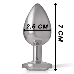 INTENSE - WHITE HEART ALUMINUM METAL ANAL PLUG SIZE S