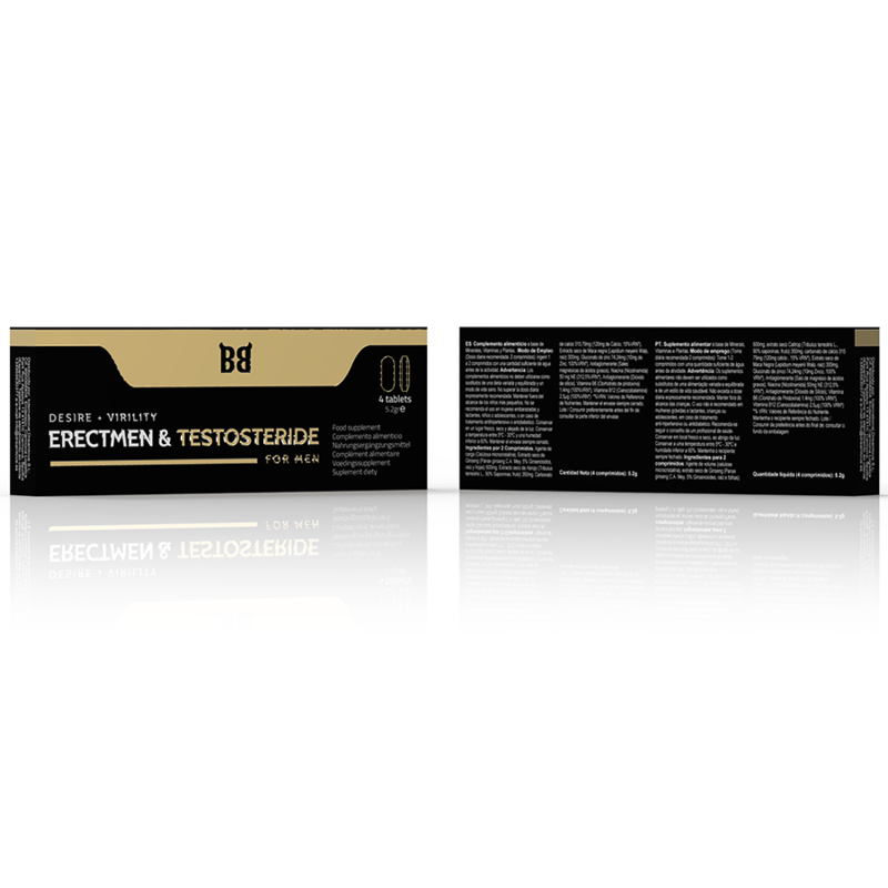 BLACK BULL - ERECTMEN & TESTOSTERIDE POWER AND TESTOSTERONE FOR MEN 4 CAPSULES - 53Xshop