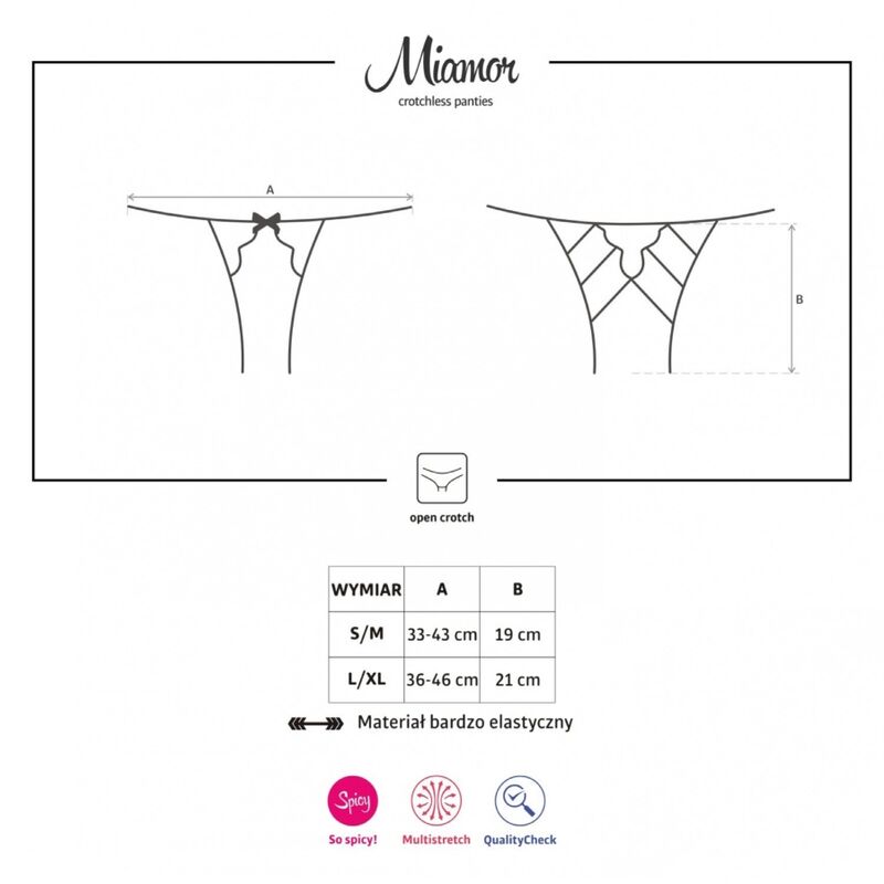 OBSESSIVE - MIAMOR PANTIES CROTCHLESS S/M - 53Xshop