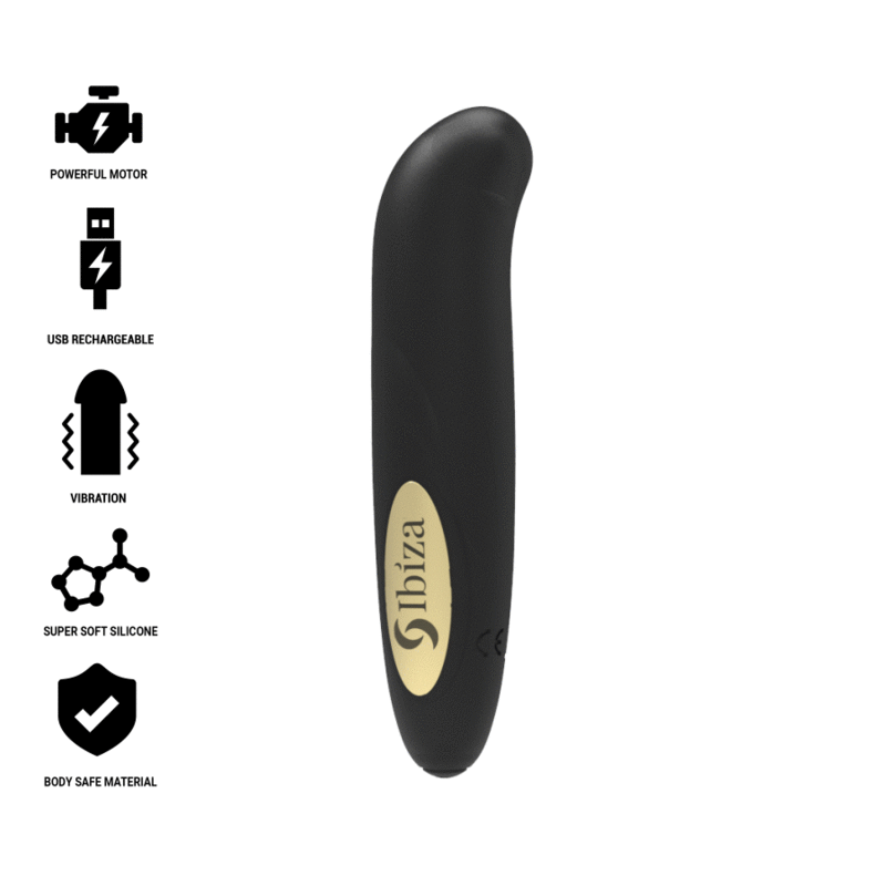 IBIZA - STIMULATEUR DE CLITO CHARGEUR USB 10 MODES DE VIBRATIONS DORÉ 13 X 2,9