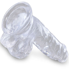 KING COCK - PÉNIS RÉALISTE TRANSPARENT AVEC COUILLES 10,1 CM