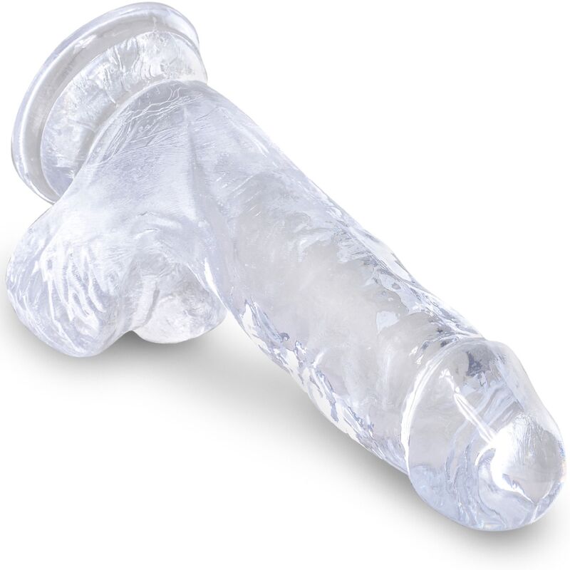 KING COCK - PÉNIS RÉALISTE TRANSPARENT AVEC COUILLES 10,1 CM