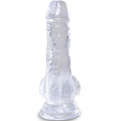 KING COCK - PÉNIS RÉALISTE TRANSPARENT AVEC COUILLES 10,1 CM