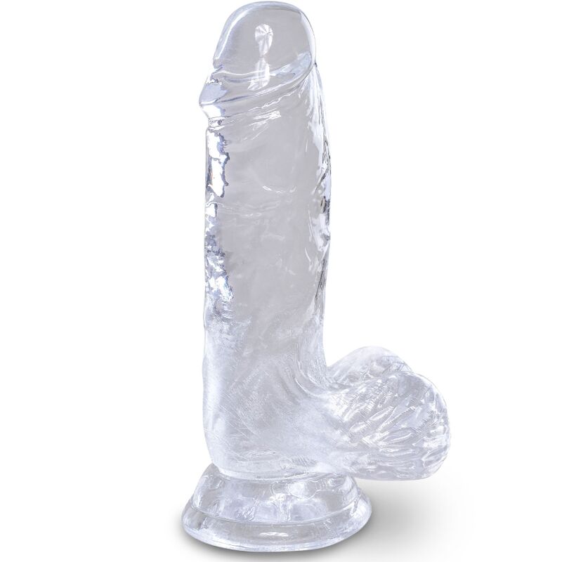 KING COCK - PÉNIS RÉALISTE TRANSPARENT AVEC COUILLES 10,1 CM