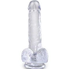 KING COCK - PÉNIS RÉALISTE TRANSPARENT AVEC COUILLES 13,5 CM