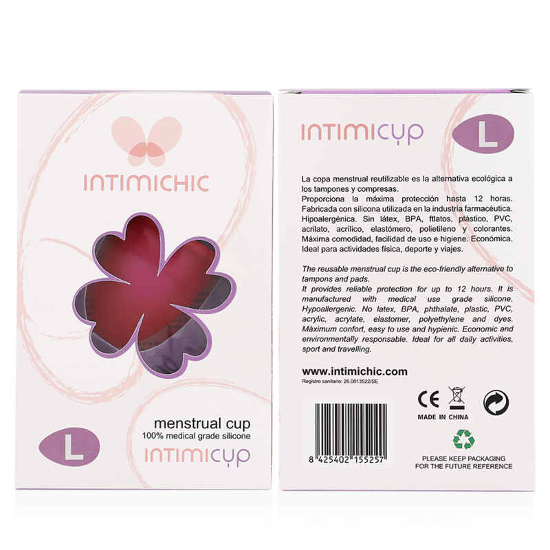 INTIMICHIC - MENSTRUAL CUP MEDICAL GRADE SILICONE - SIZE S - 53Xshop