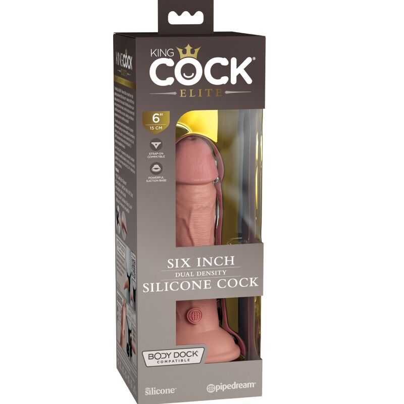 KING COCK - DILDO RÉALISTE EN SILICONE ÉLITE 15,2 CM