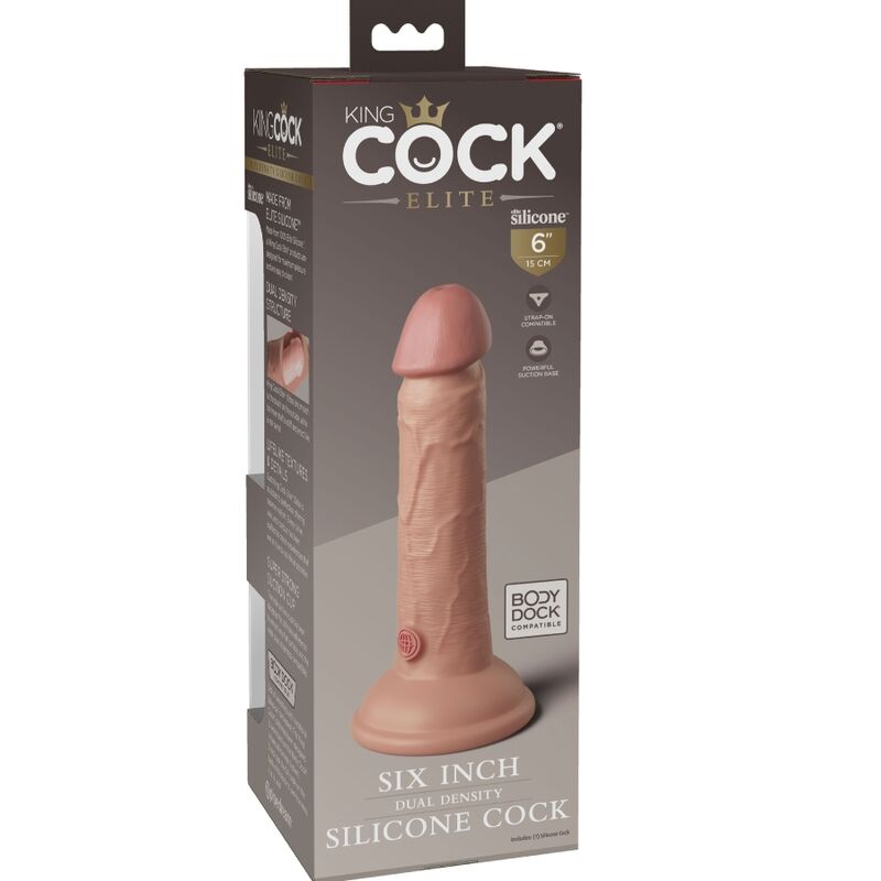 KING COCK - DILDO RÉALISTE EN SILICONE ÉLITE 15,2 CM
