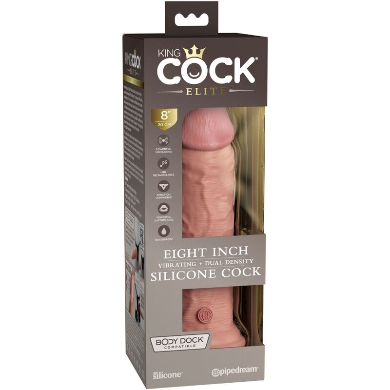 KING COCK - DILDO RÉALISTE ÉLITE VIBRANT ET SILICONE 20,3 CM