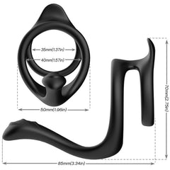 ARMONY - ANNEAU ANAL DOUBLE QUEUE NOIR