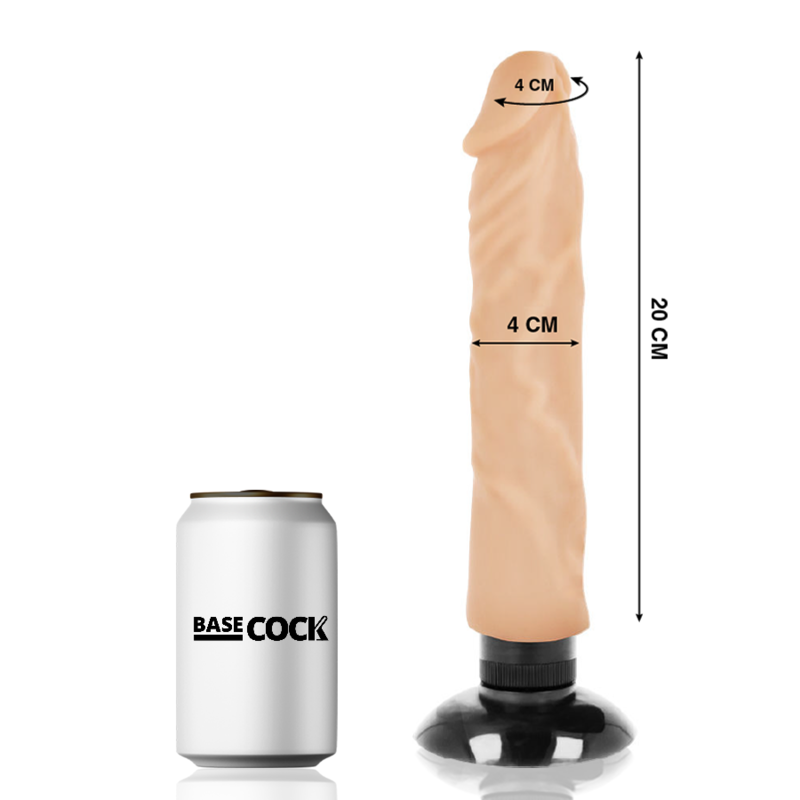 BASECOCK - REALISTIC VIBRATOR 2-1 FLESH 20 CM -O- 4 CM - 53Xshop