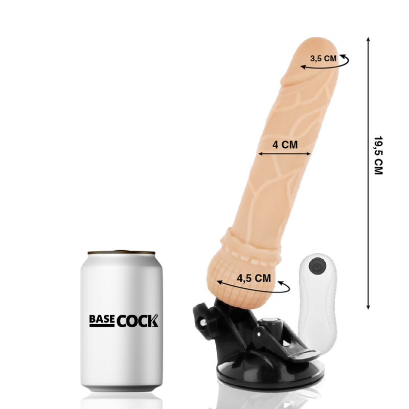 BASECOCK - REALISTIC VIBRATOR REMOTE CONTROL FLESH 19.5 CM -O- 4 CM - 53Xshop