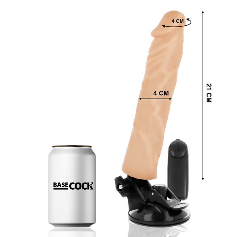 BASECOCK - REALISTIC VIBRATOR REMOTE CONTROL FLESH 21 CM -O- 4 CM - 53Xshop