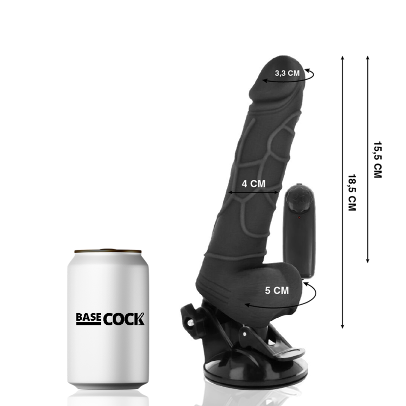 BASECOCK - REALISTIC VIBRATOR REMOTE CONTROL FLESH 18.5 CM -O- 4CM - 53Xshop