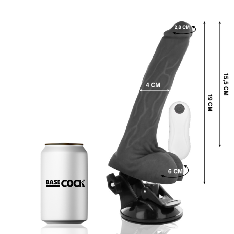 BASECOCK - REALISTIC VIBRATOR REMOTE CONTROL FLESH 19 CM -O- 4 CM - 53Xshop