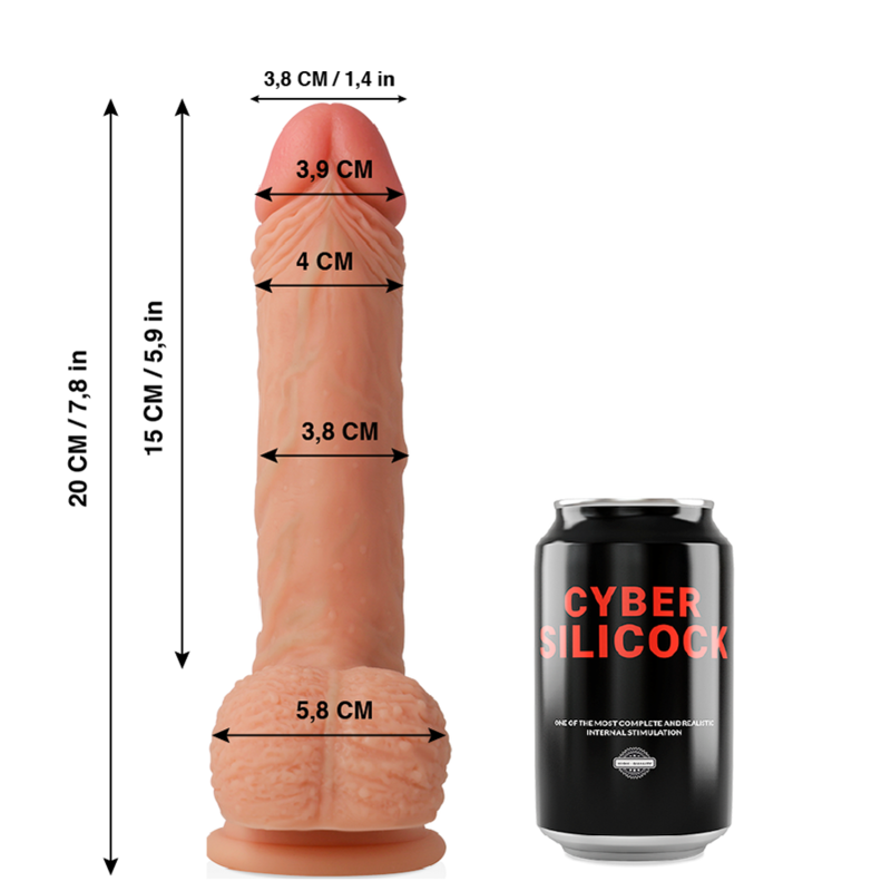 CYBER SILICOCK - FREEMAN ULTRA REALISTIC SOFT LIQUID SILICONE 20 CM -O- 3.8 CM - 53Xshop
