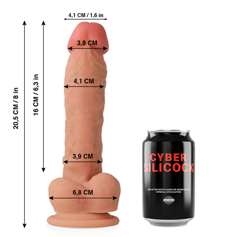 CYBER SILICOCK - ULTRA REALISTIC SOFT LIQUID SILICONE DONG 20.5 CM -O- 4.1 CM - 53Xshop