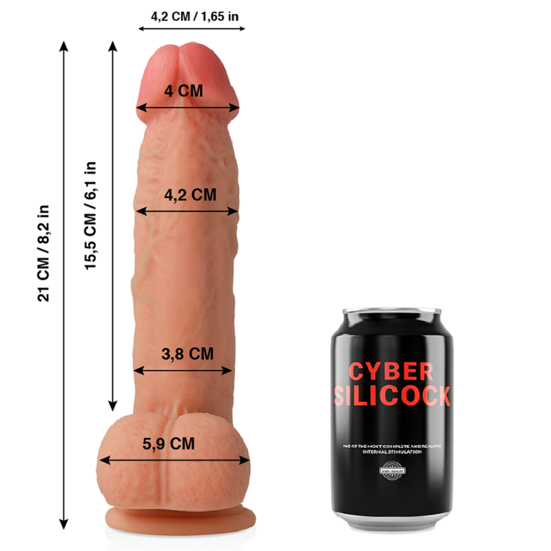 CYBER SILICOCK - SAUL ULTRA REALISTIC SOFT LIQUID SILICONE 21 CM -O- 4.2 CM - 53Xshop