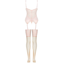 LIVCO CORSETTI FASHION - ENSEMBLE CORSET + CULOTTE + BAS PERSINNE PEACH