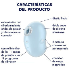 SATISFYER - CUTIE GHOST VIBRATEUR LAY-ON BLEU CLAIR