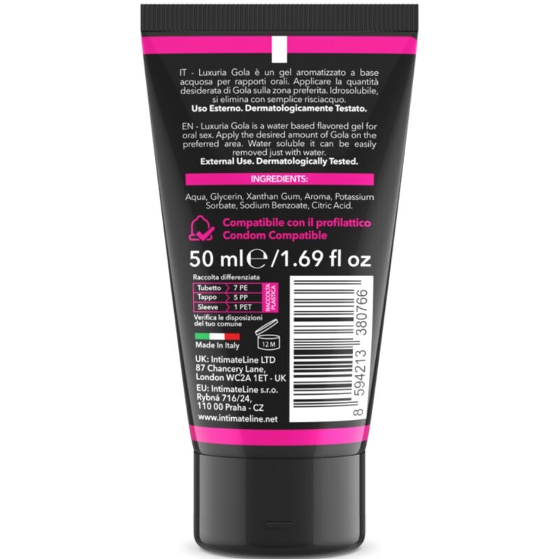 INTIMATELINE LUXURIA - ORAL SEX GEL CHERRY FLAVOR 50 ML - 53Xshop