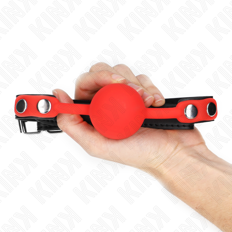 KINK - BÂILLON À BALLE EN SILICONE ROUGE 4 CM 60 x 2 CM
