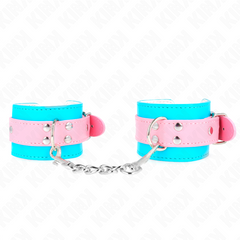KINK - CUTE ATTELLES DE POIGNET BLEU / ROSE RÉGLABLES 16-28 CM X 5 CM