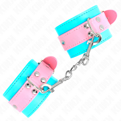 KINK - CUTE ATTELLES DE POIGNET BLEU / ROSE RÉGLABLES 16-28 CM X 5 CM