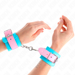 KINK - CUTE ATTELLES DE POIGNET BLEU / ROSE RÉGLABLES 16-28 CM X 5 CM