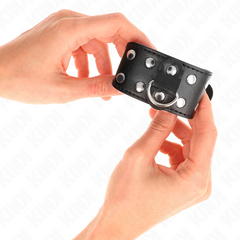 KINK - BRACELETS AVEC DOUBLE LIGNE DE CLOUS RÉGLABLES NOIRS