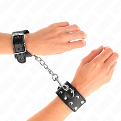 KINK - BRACELETS AVEC DOUBLE LIGNE DE CLOUS RÉGLABLES NOIRS